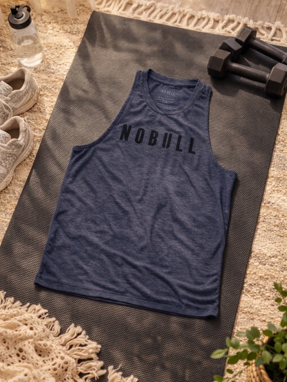 NOBULL Charcoal Logo Muscle Tank Sleeveless Workout Gym Top Size M